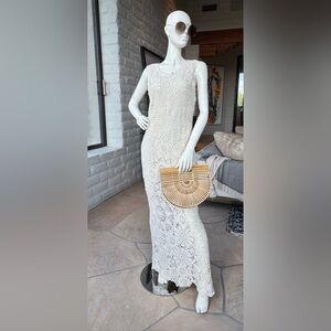 Elegant Ivory Crochet Maxi Dress - Sleeveless Summer Dress